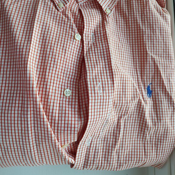 Ralph Lauren Blake Orange/White Long Sleeve Button Down Dress Shirt - Size XXL - Picture 4 of 5